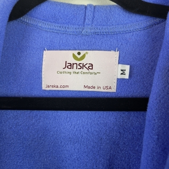 JANSKA blue polartec fleece cardigan jacket Size Medium Lagenlook - Picture 6 of 7